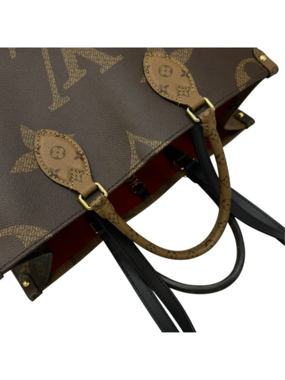 Louis Vuitton On The Go MM Tote Bag Brown Reverse Monogram Giant